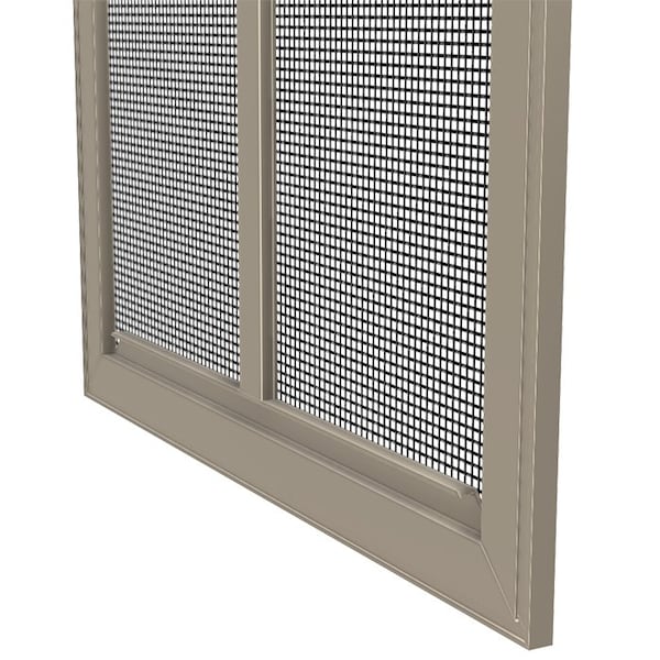 36 In W X 32 In H Slider Glider Window Screen, SL2, Charcoal Fiberglass Mesh, Almond